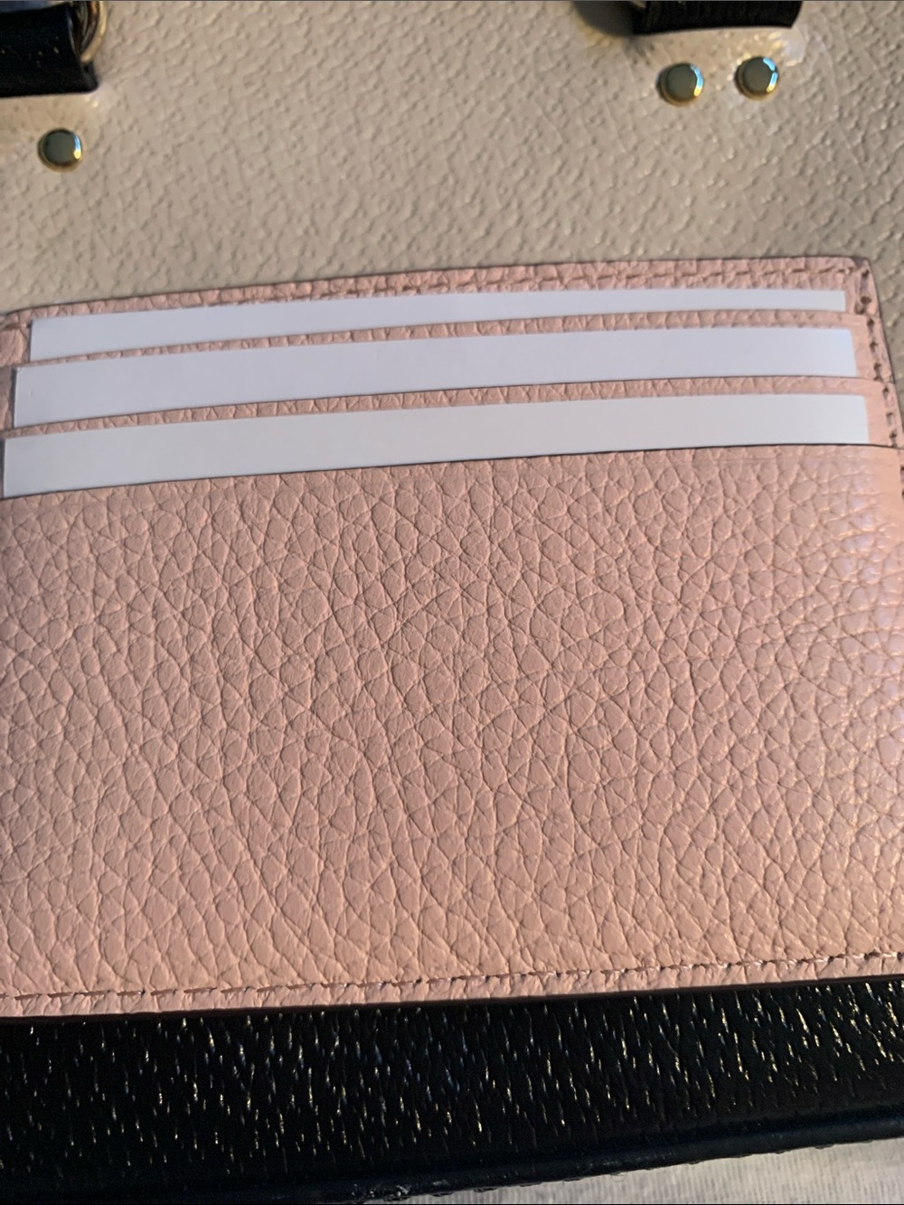 kate spade Pink and Black Textured Leather Card Holder - Picture 2 of 5
